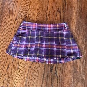 Danielle Guizio Wool Pleated Micro Mini Skirt